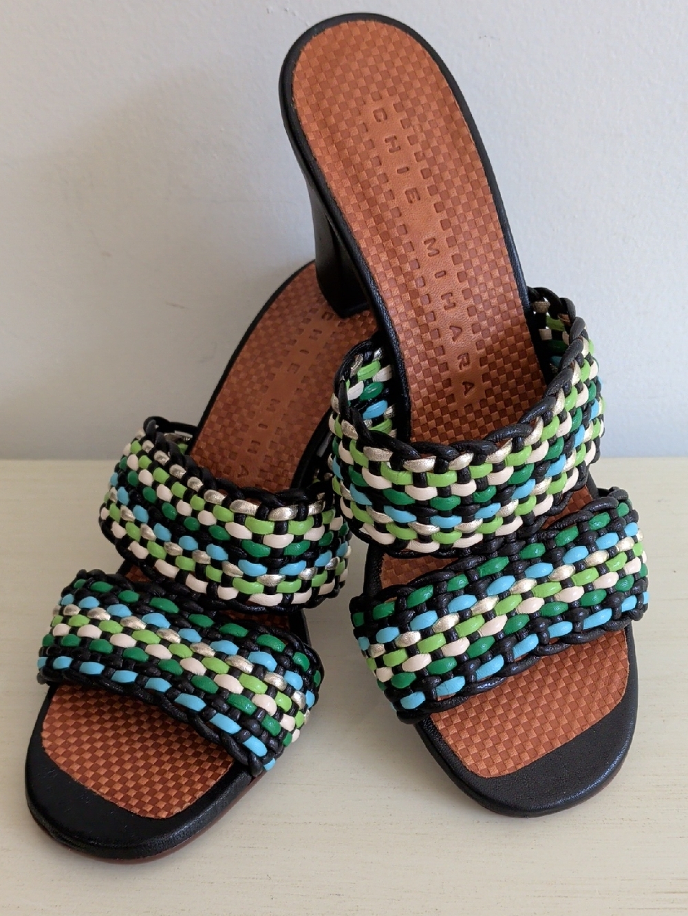 Chie Mihara Lesther Braided Slide Sandals in Black, Gold, Cream, Blue, Green